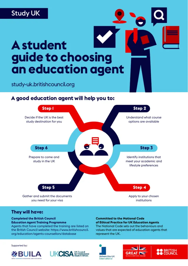 Cover of 'A student guide to choosing an education agent' by Study UK and the British Council